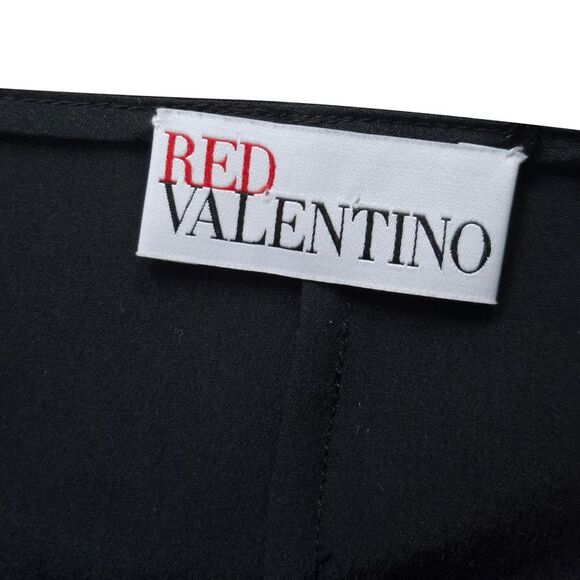 RED Valentino Ruffled-Hem Cropped Top in Black Viscose